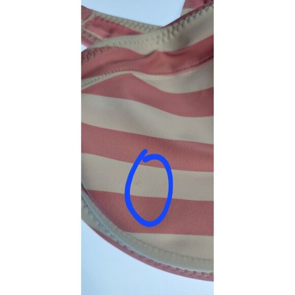 SAME LOS ANGELES 2 PC BIKINY WOMENS The Lady Bra And Rucched Bottom Stripped L - Picture 5 of 15